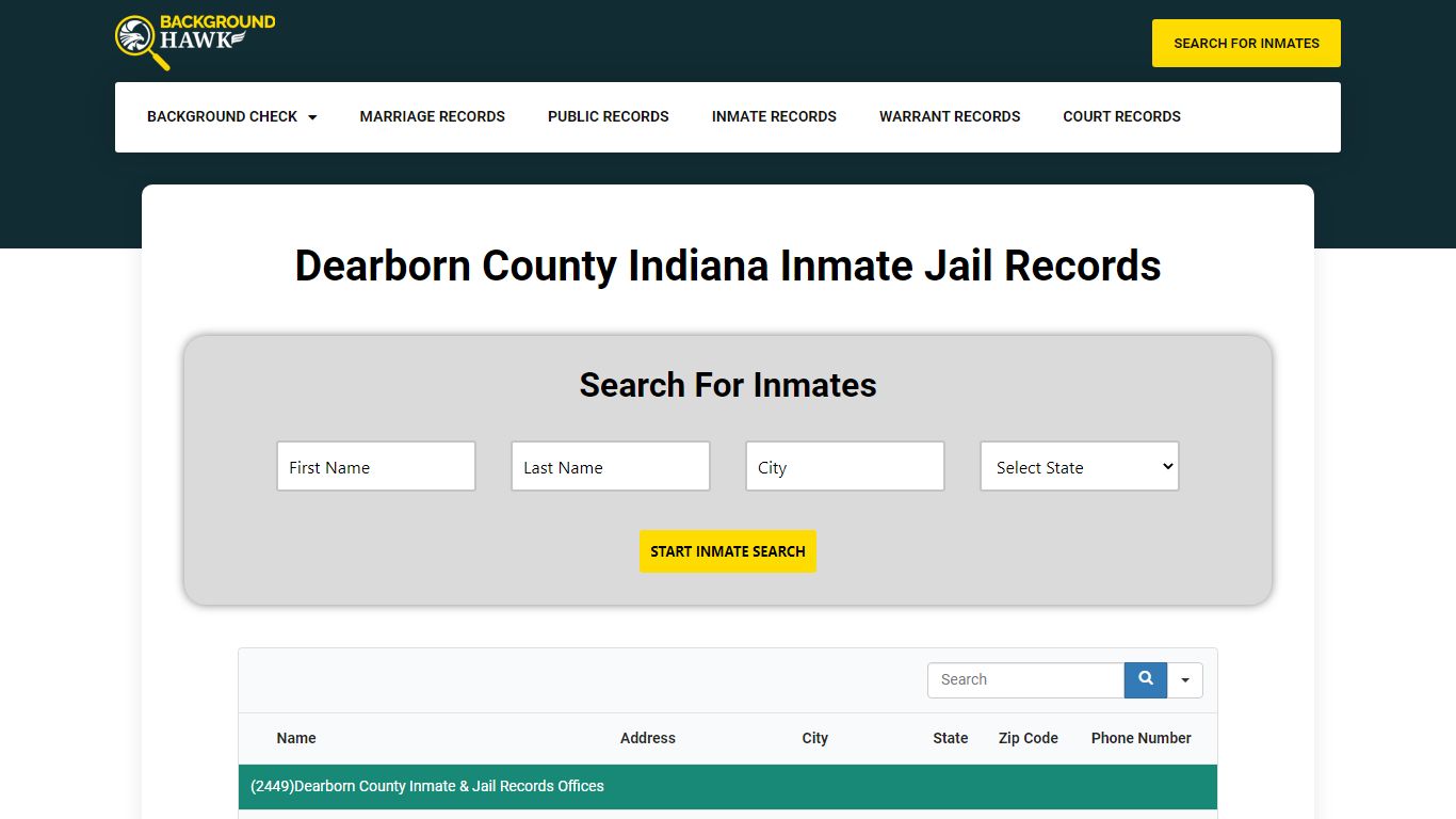 Inmate Jail Records in Dearborn County , Indiana